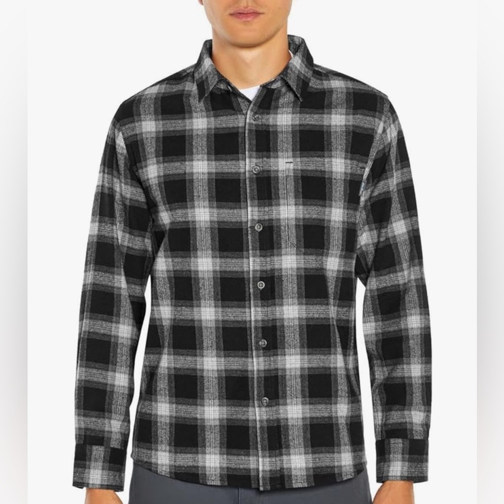Eddie Bauer Monochrome Plaid Flannel Shirt EA106